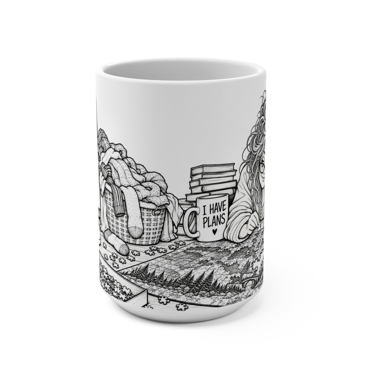 I Have Plans Mug – Funny Jigsaw Puzzle Lover Coffee Mug, 15 oz