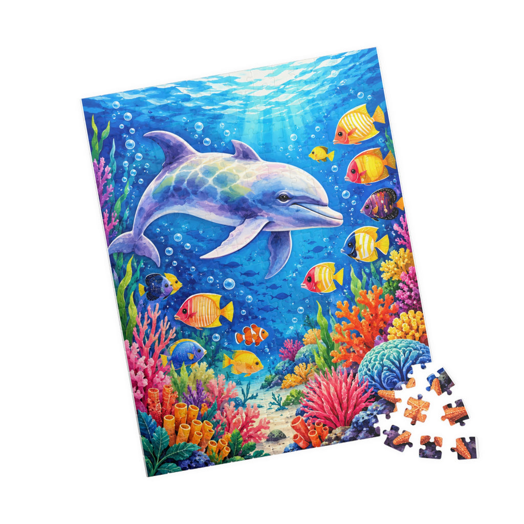 Dolphin Reef Jigsaw Puzzle — Colorful Underwater Sea Life Puzzle (110/252 pcs)