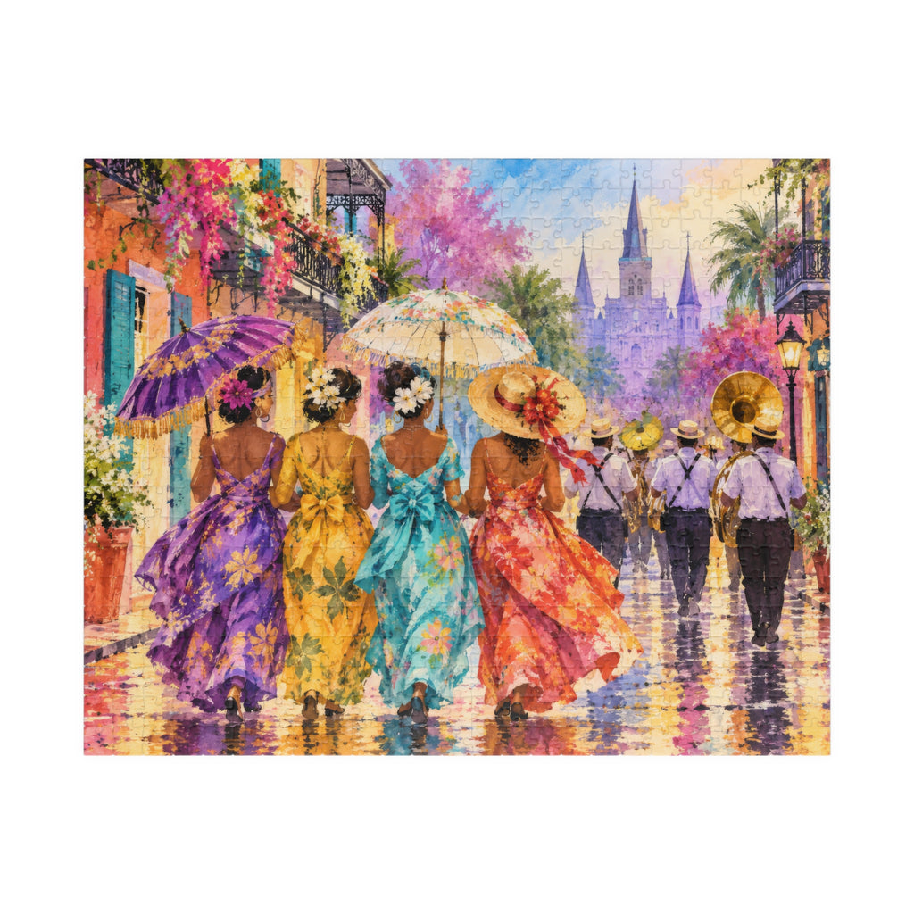 Rainy Day Parade | Colorful 520-Piece Jigsaw Puzzle