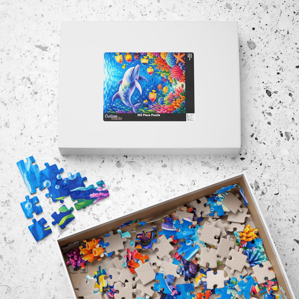 Dolphin Reef Jigsaw Puzzle — Colorful Underwater Sea Life Puzzle (252 pcs)