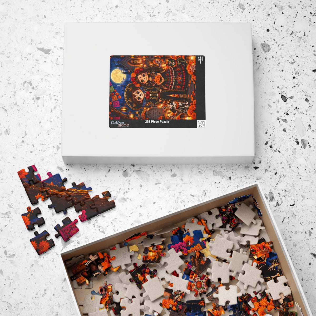 Day of the Dead Couple Jigsaw Puzzle – Colorful Catrina & Catrín Scene (252 pcs)