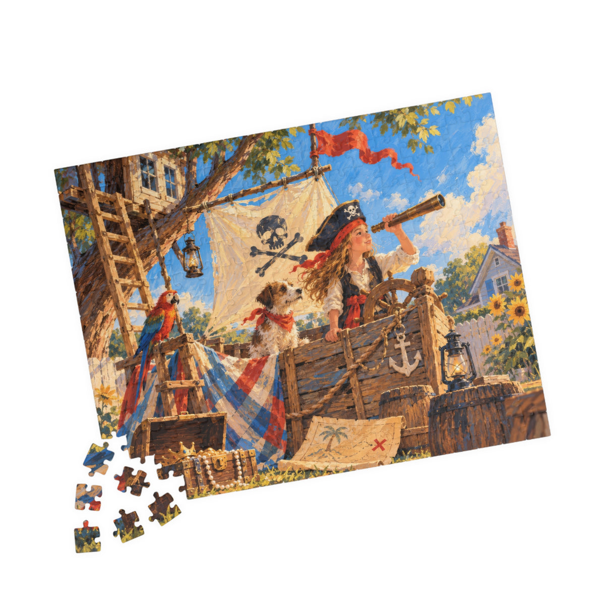 Backyard Pirate Adventure Jigsaw Puzzle | Kids Pirate Puzzle | 252 Pieces