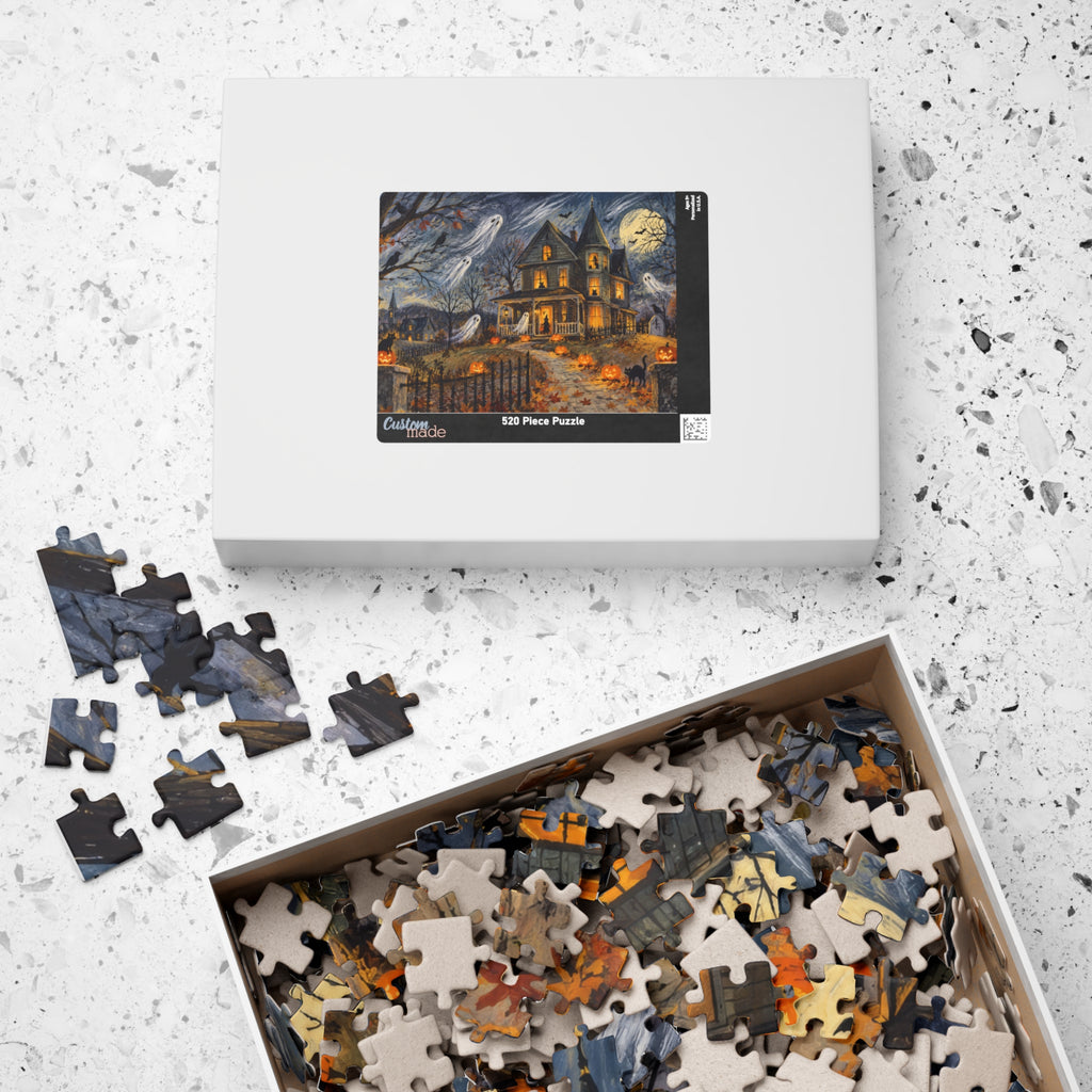 The Haunted House on the Hill Jigsaw Puzzle | Vintage Halloween Puzzle | 520 or 1014 Pieces