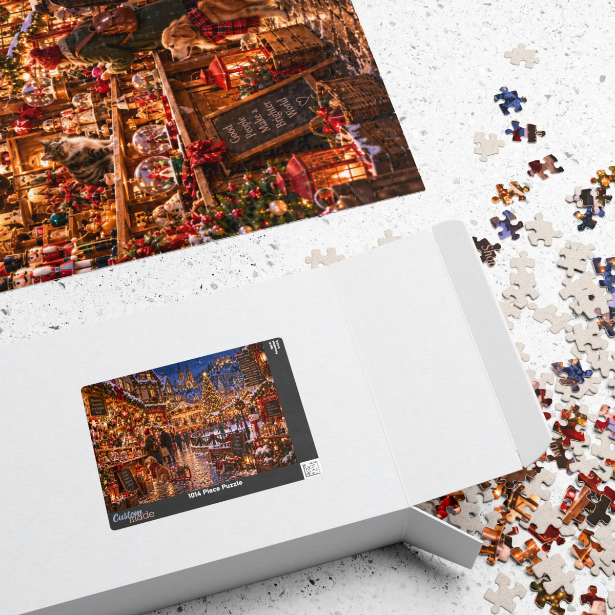 Christmas Market Jigsaw Puzzle — Festive Holiday Village Scene (1014 pcs)