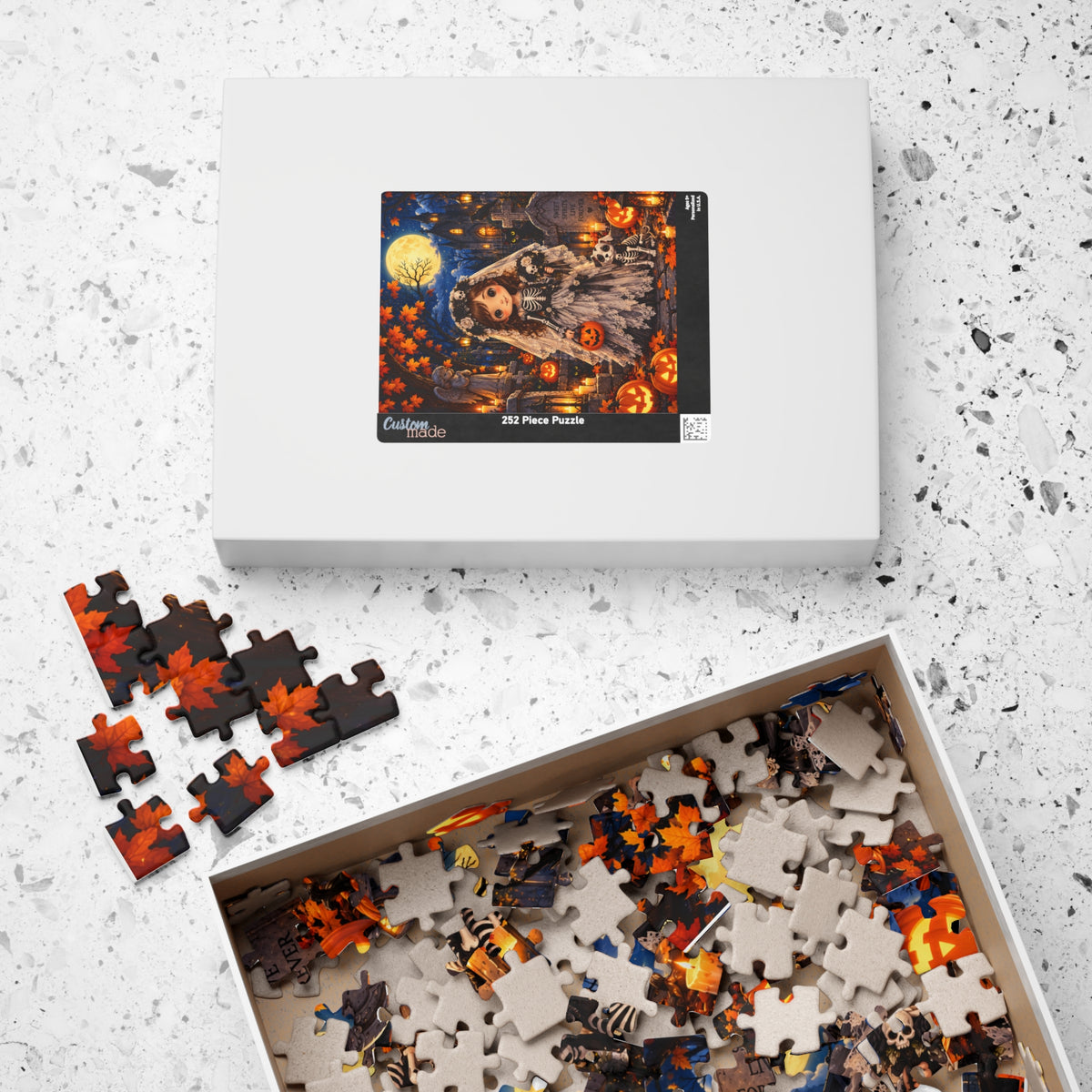 Halloween Bride Skeleton Jigsaw Puzzle — Cute Spooky 110/252/520/1014-Piece Puzzle