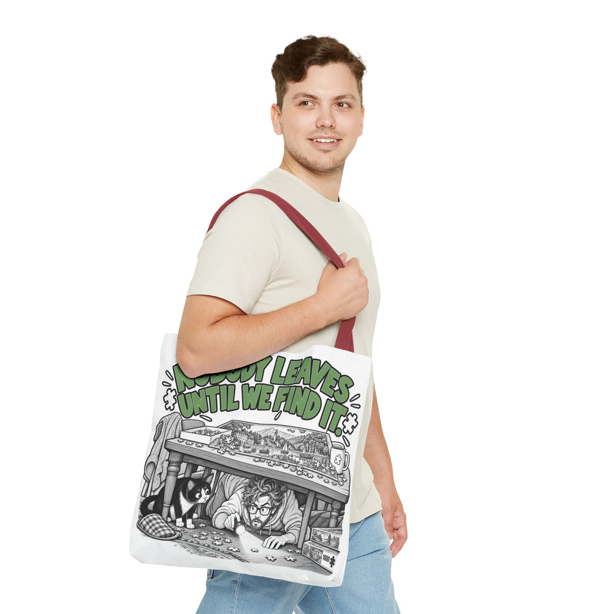 Nobody Leaves Until We Find It | Funny Puzzle Lover Tote Bag