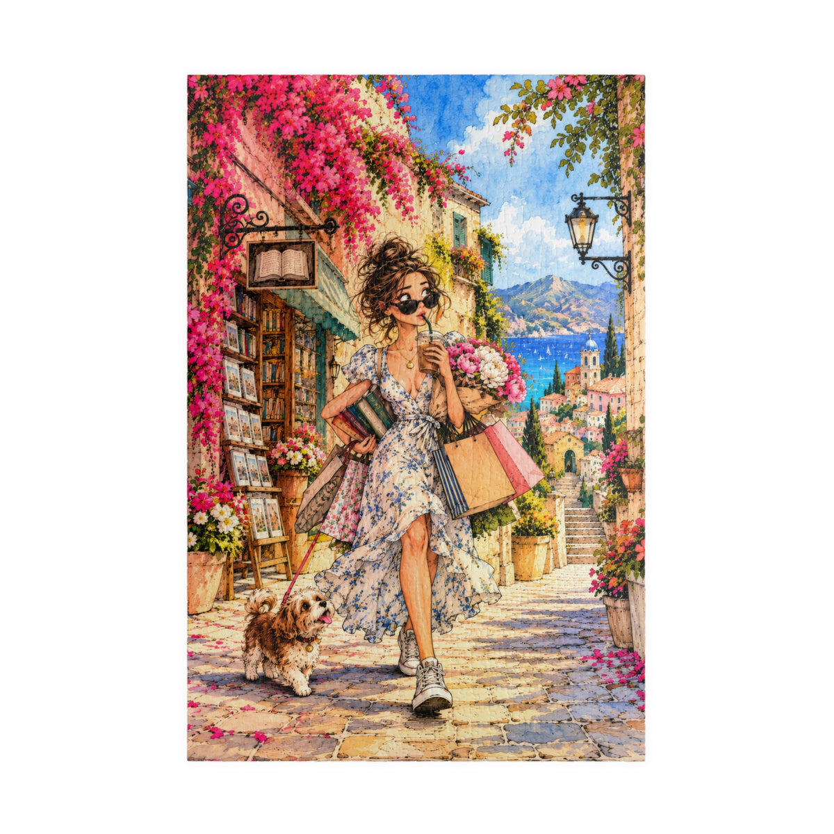 Mediterranean Shopping Day 1014-Piece Jigsaw Puzzle