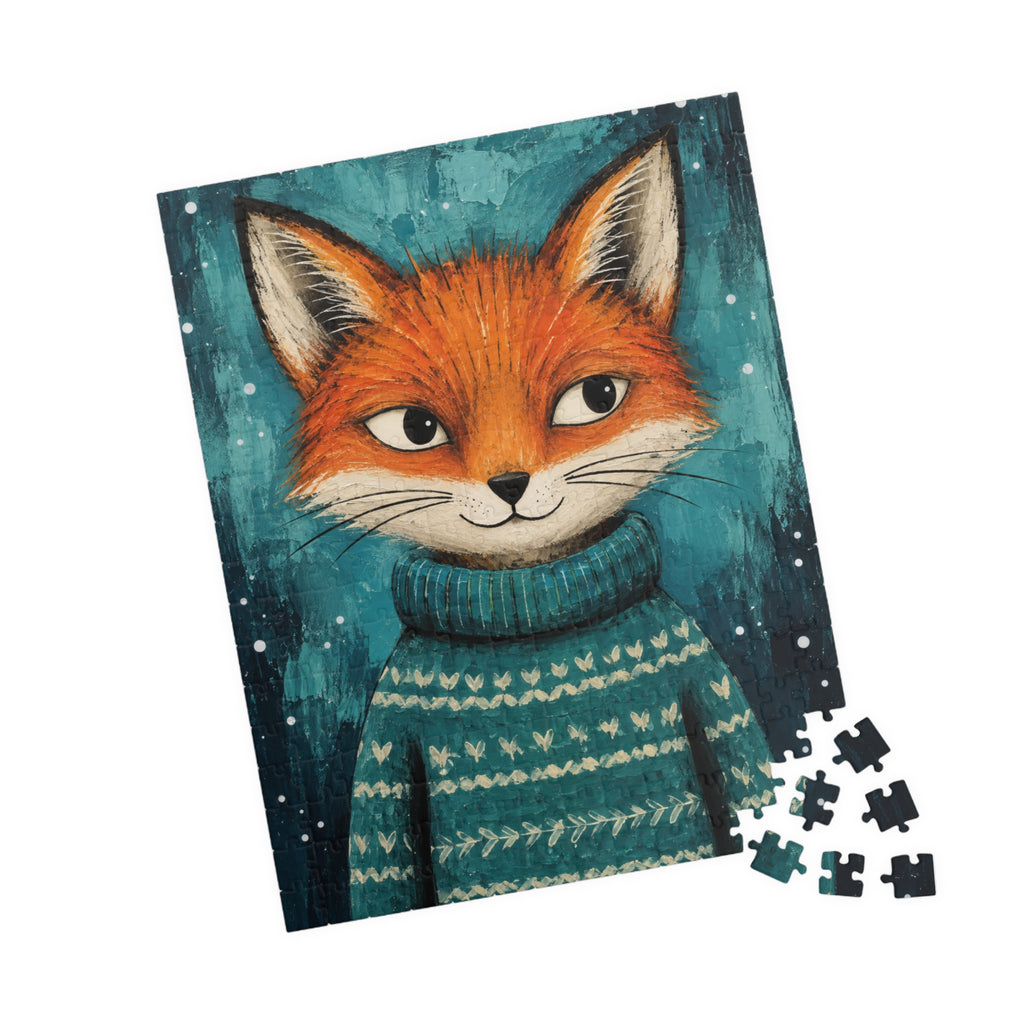 Fox in a Cozy Sweater Kids Puzzle | The Cozy Critter Club | 252 Pieces