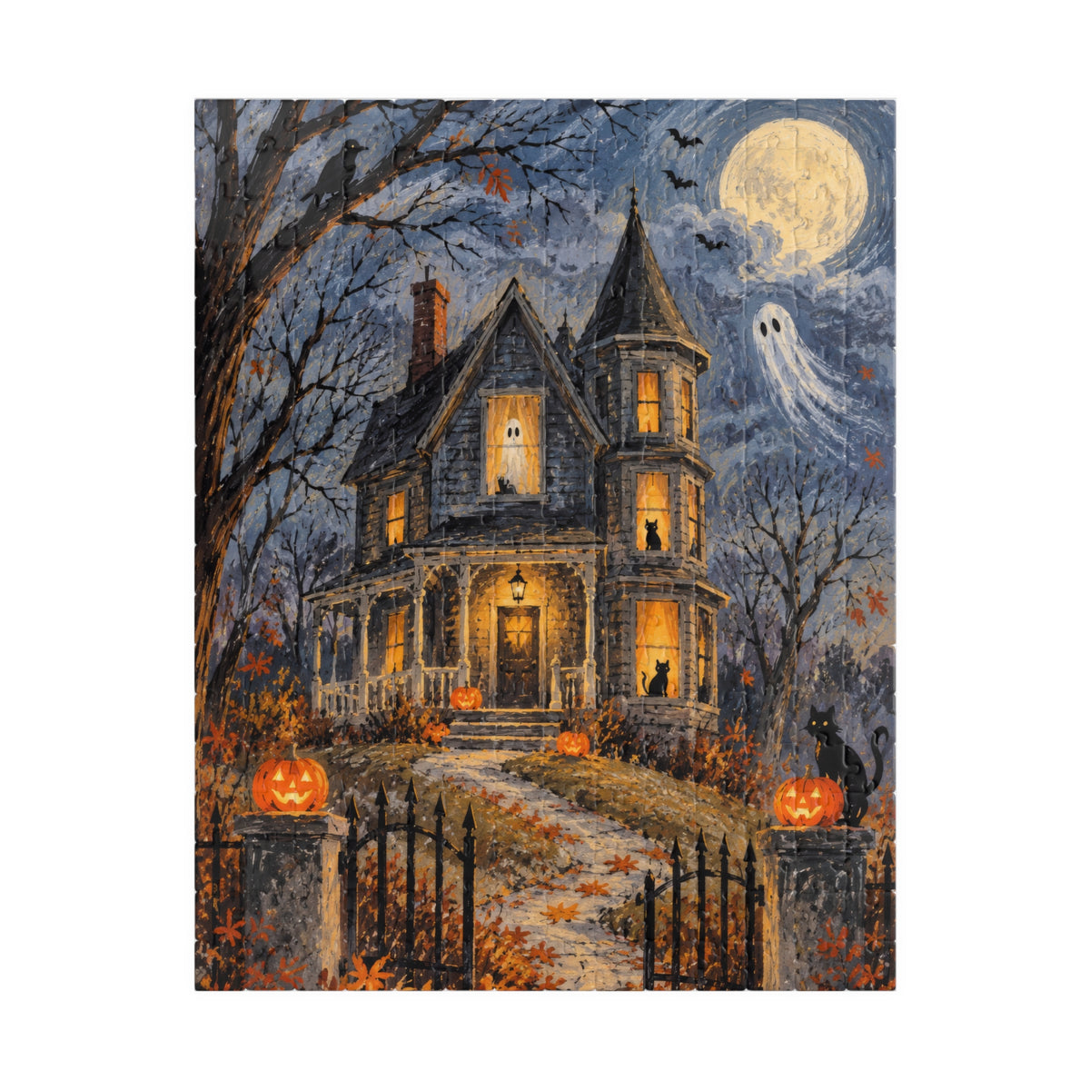 The Haunted House on the Hill Jigsaw Puzzle | Vintage Halloween Puzzle | 252 Pieces