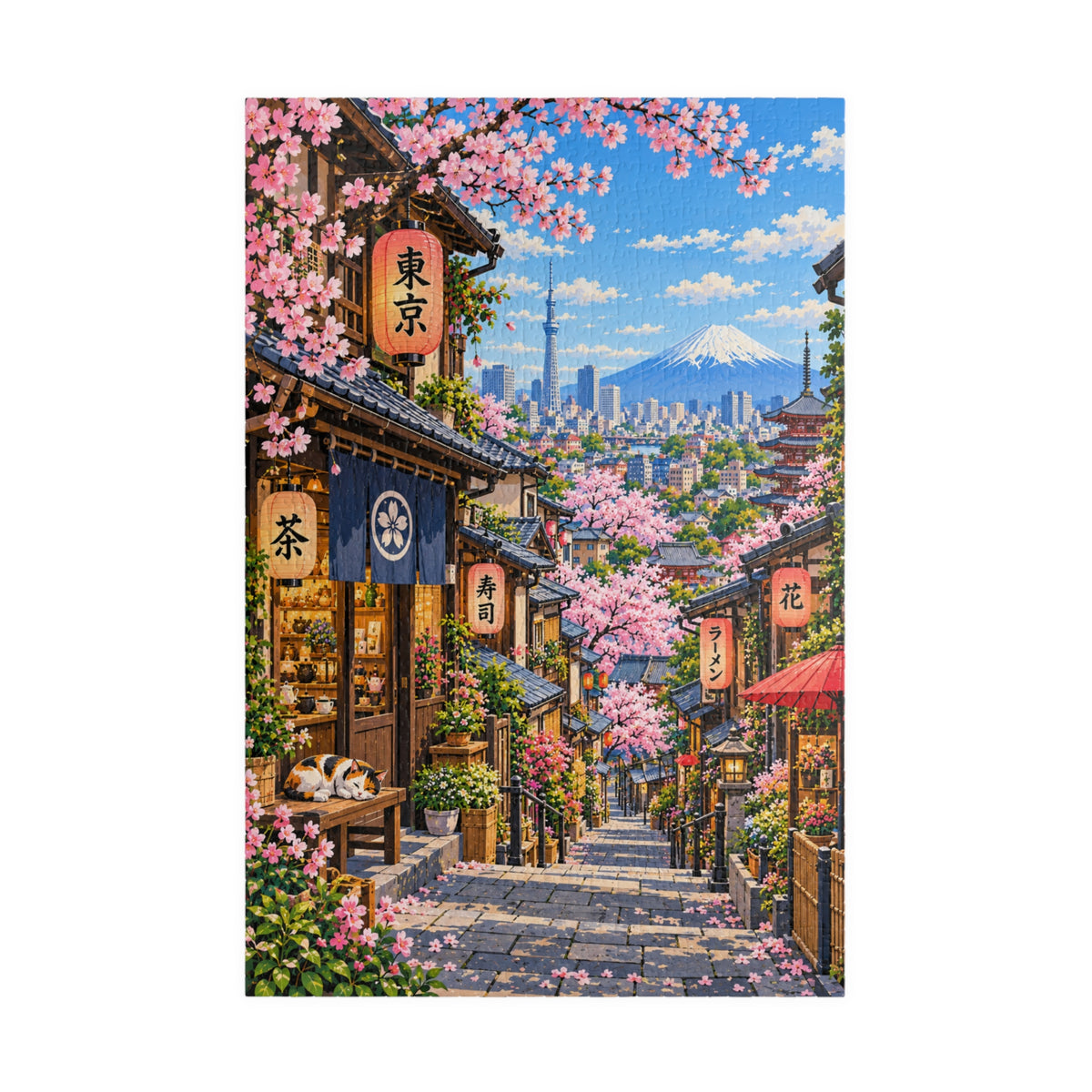 Tokyo in Bloom | Cherry Blossom Street Jigsaw Puzzle