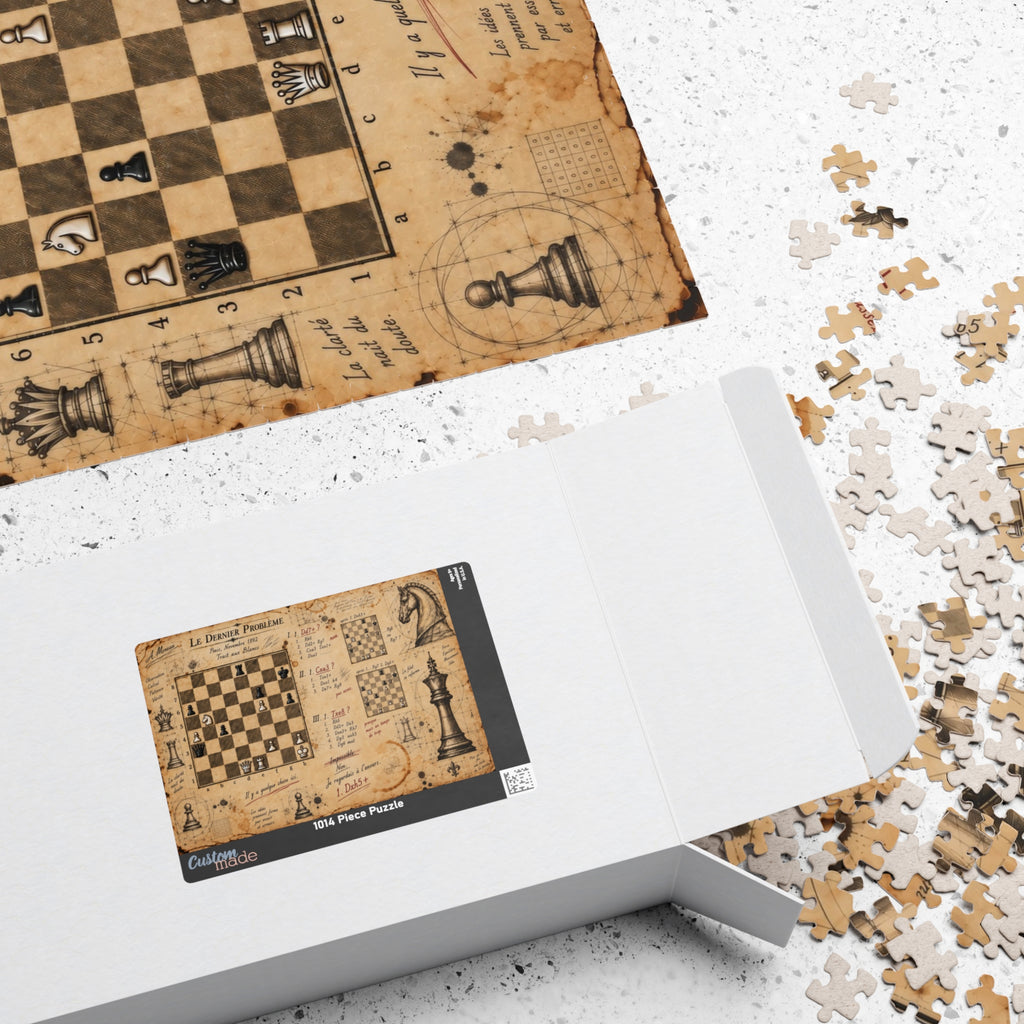 Vintage Chess Jigsaw Puzzle | Antique Chessboard & Strategy Illustrations