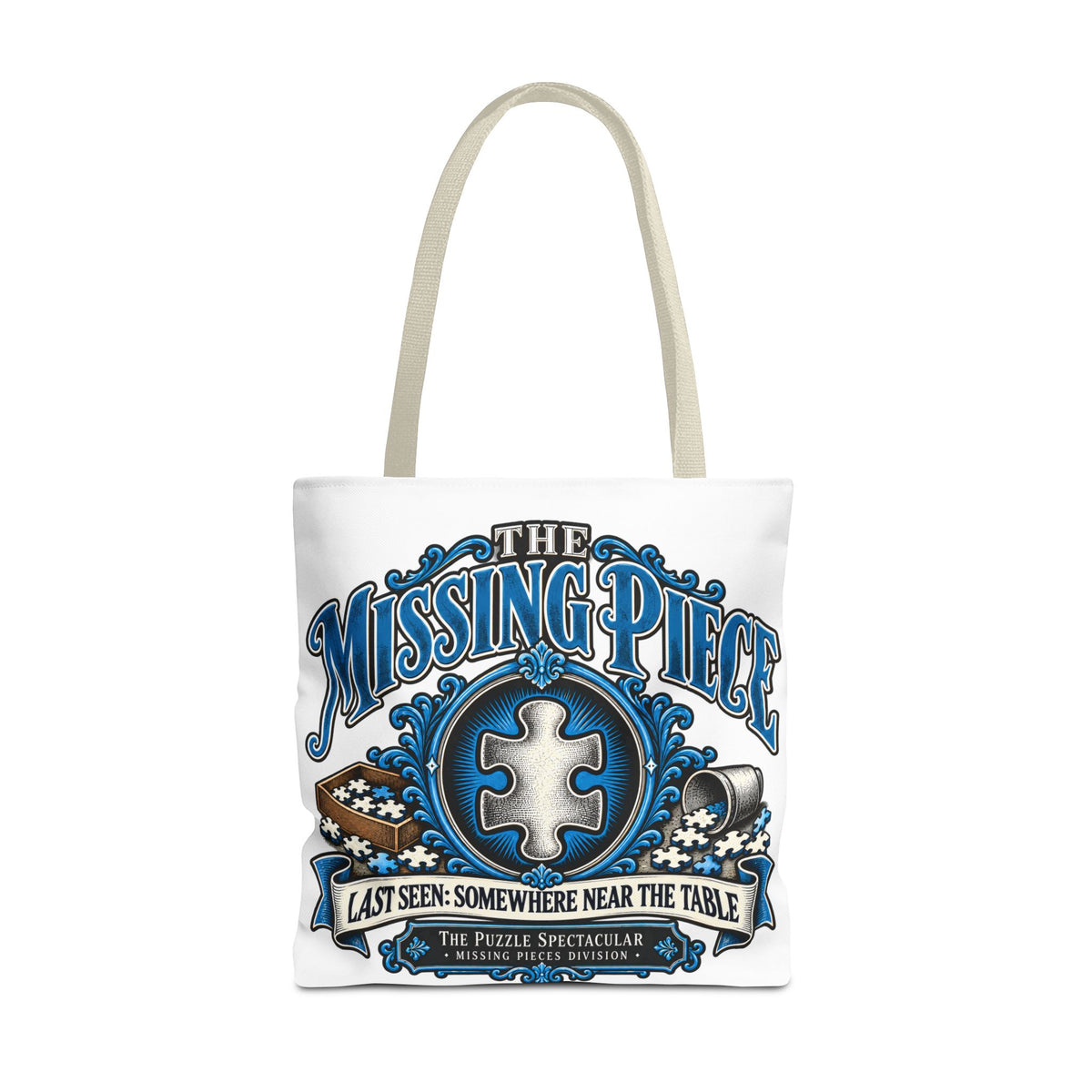 The Missing Piece Puzzle Tote Bag | Large Puzzle Carrying Bag