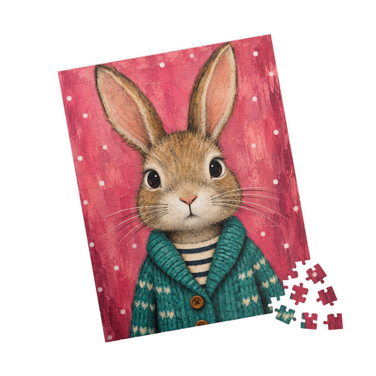 Bunny in a Cozy Sweater Kids Puzzle | The Cozy Critter Club | 252 Pieces