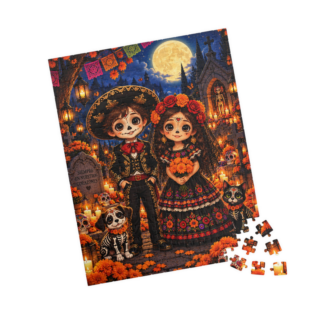 Day of the Dead Couple Jigsaw Puzzle – Colorful Catrina & Catrín Scene (252 pcs)