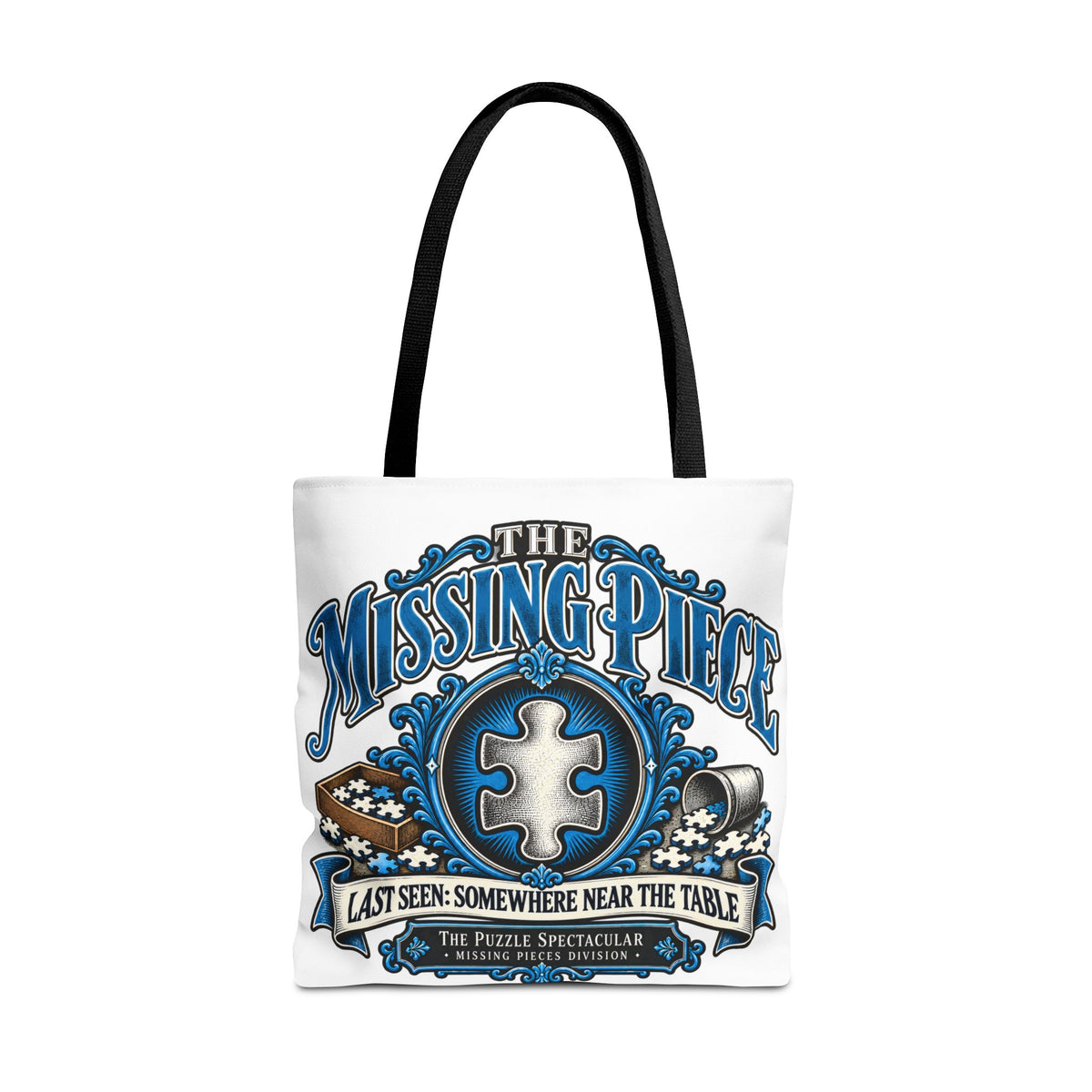 The Missing Piece Puzzle Tote Bag | Large Puzzle Carrying Bag