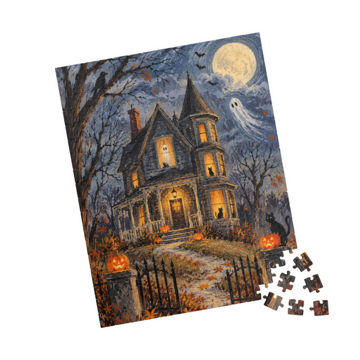 The Haunted House on the Hill Jigsaw Puzzle | Vintage Halloween Puzzle | 252 Pieces