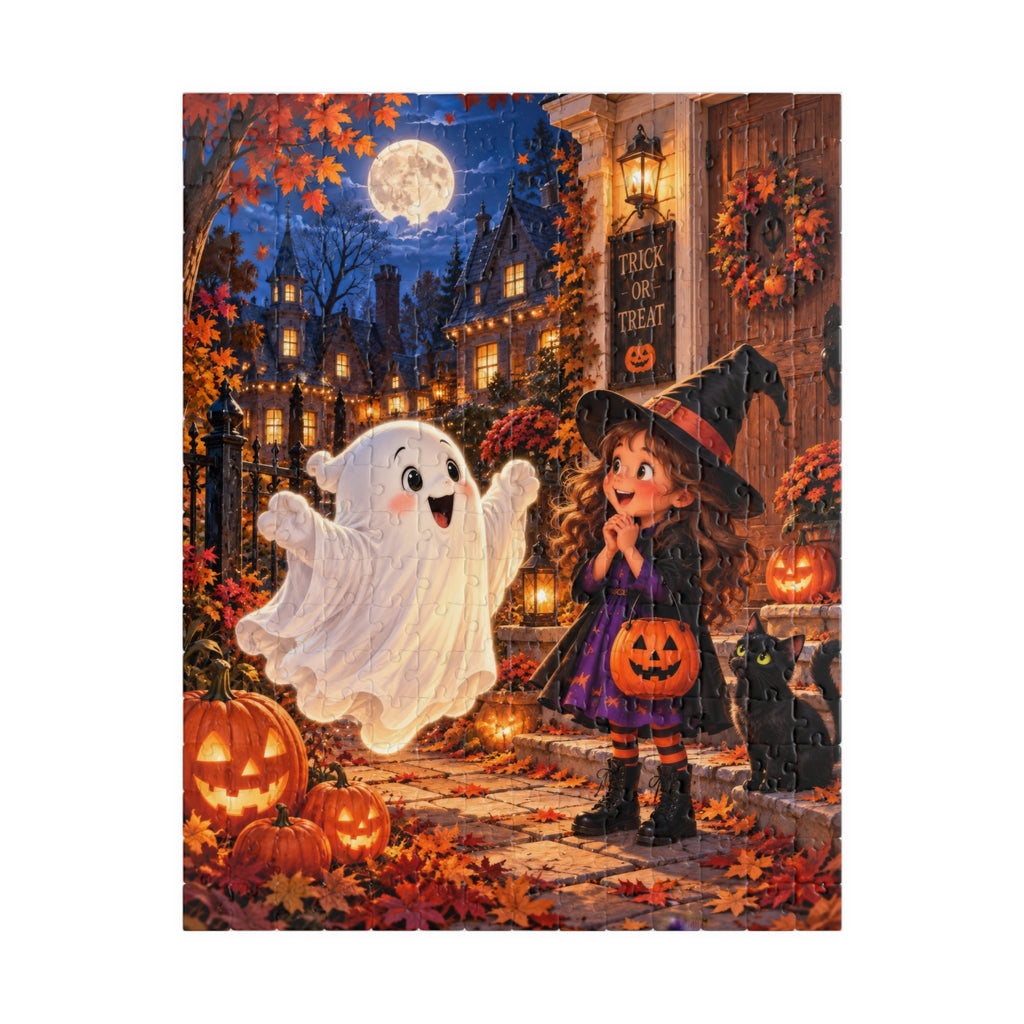 The Ghost Who Couldn't Scare Anyone | Cute Halloween Jigsaw Puzzle for Kids | 252 Pieces