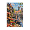 Dutch Canal & Tulips Adult Jigsaw Puzzle | 1,014 Pieces