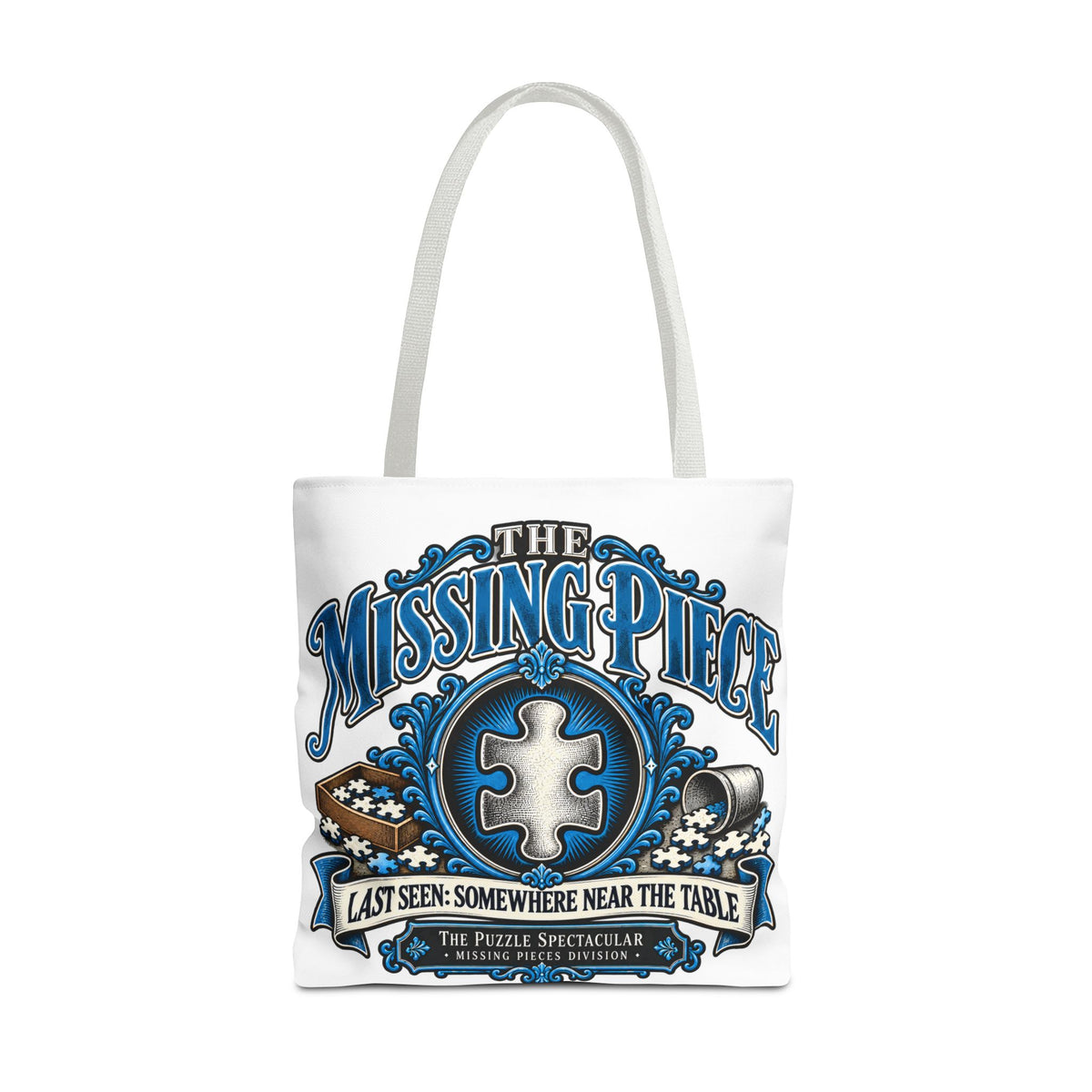 The Missing Piece Puzzle Tote Bag | Large Puzzle Carrying Bag