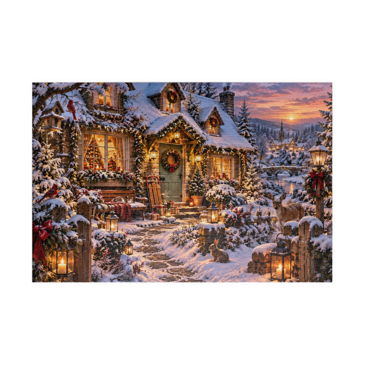Cozy Snowy Cottage Christmas Puzzle — 1014-Piece Holiday Jigsaw