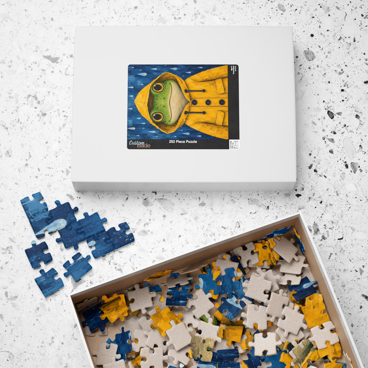 Frog in a Yellow Raincoat Kids Puzzle | The Cozy Critter Club | 252 Pieces