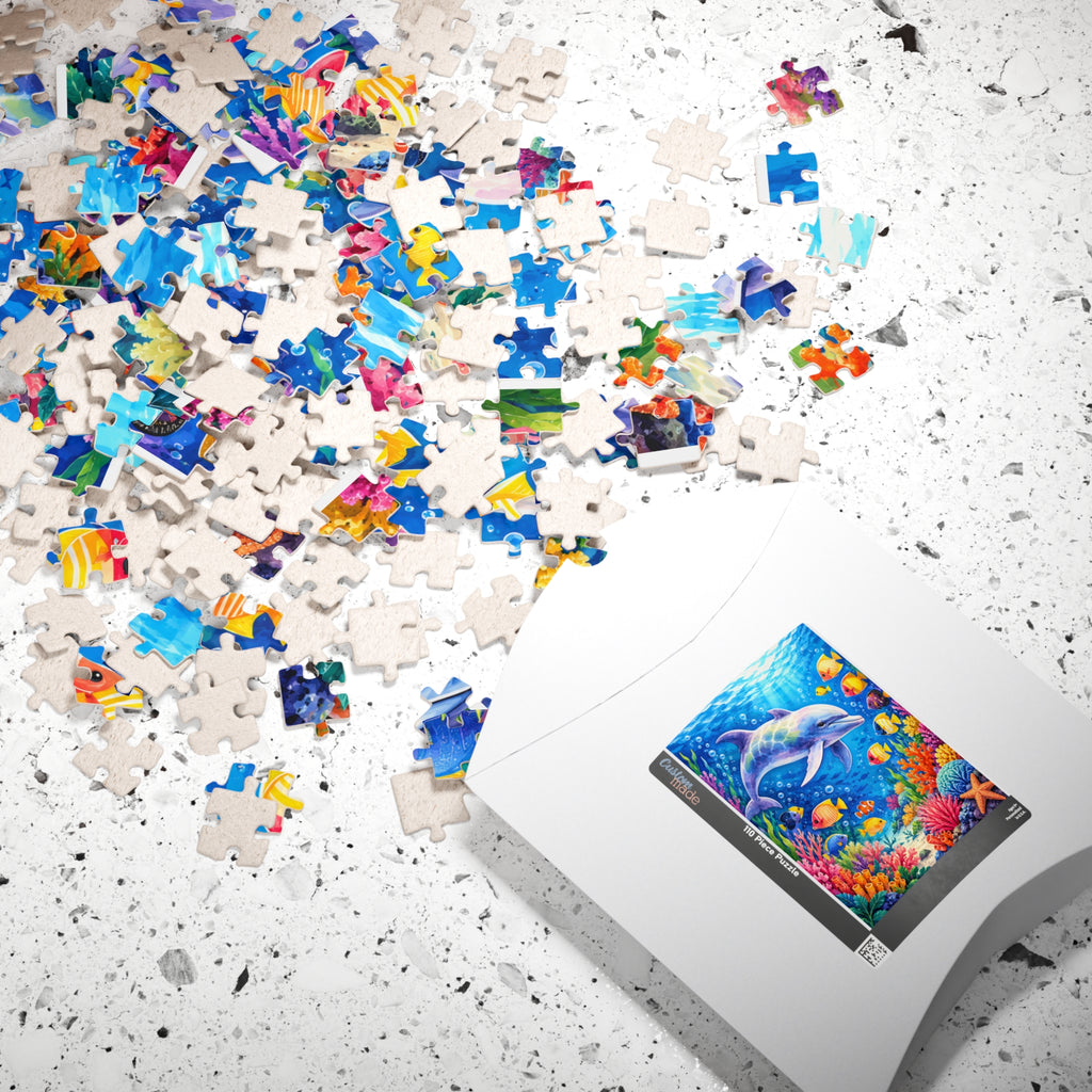 Dolphin Reef Jigsaw Puzzle — Colorful Underwater Sea Life Puzzle (110/252 pcs)