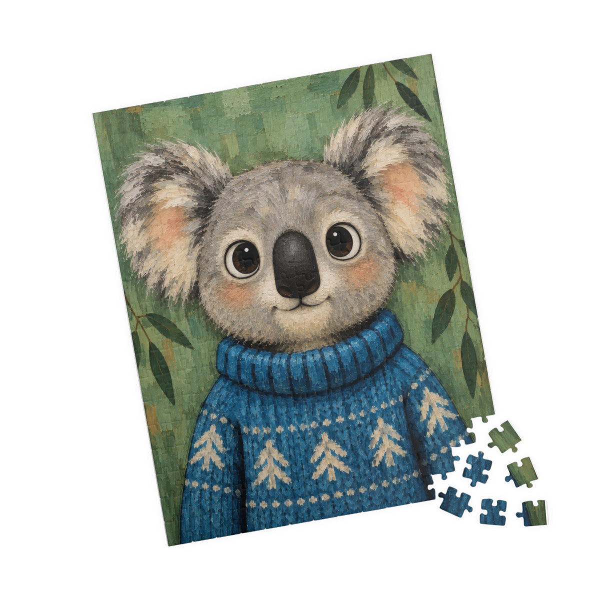 Koala in a Blue Sweater Kids Puzzle | The Cozy Critter Club | 252 Pieces