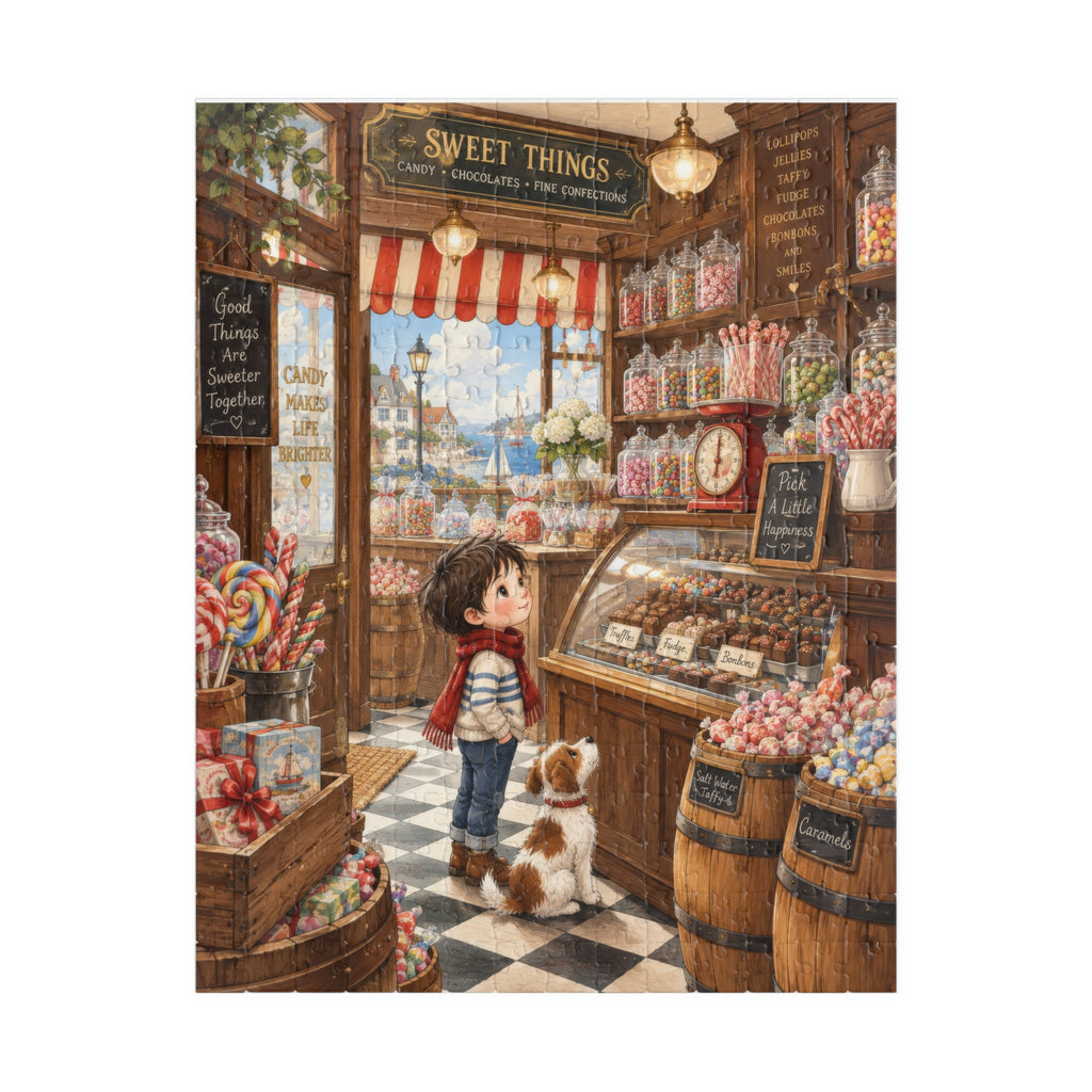 The Little Sweet Shop | Candy Store Jigsaw Puzzle for Kids Ages 6–9 | 252 Pieces