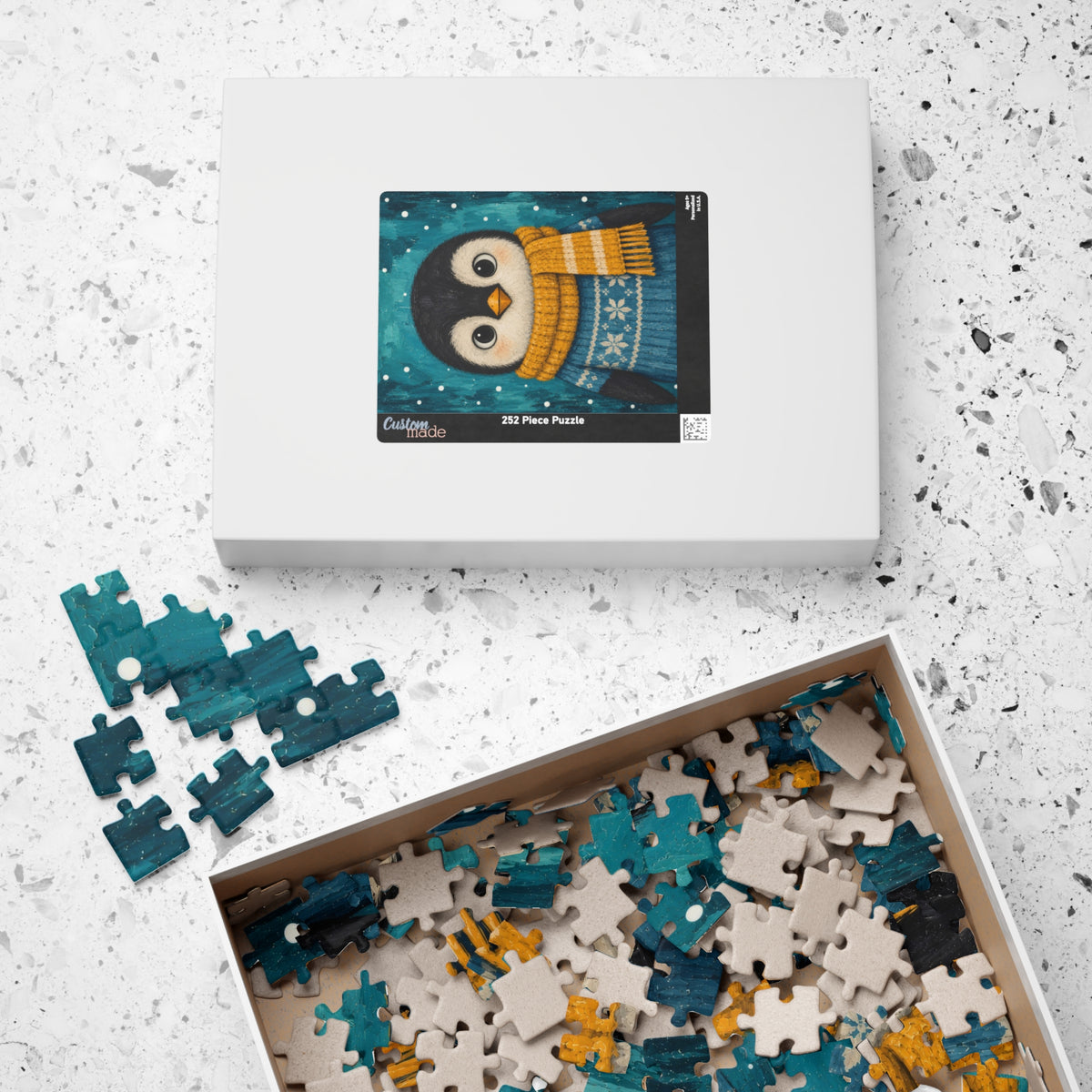 Penguin in a Cozy Sweater Kids Puzzle | The Cozy Critter Club | 252 Pieces