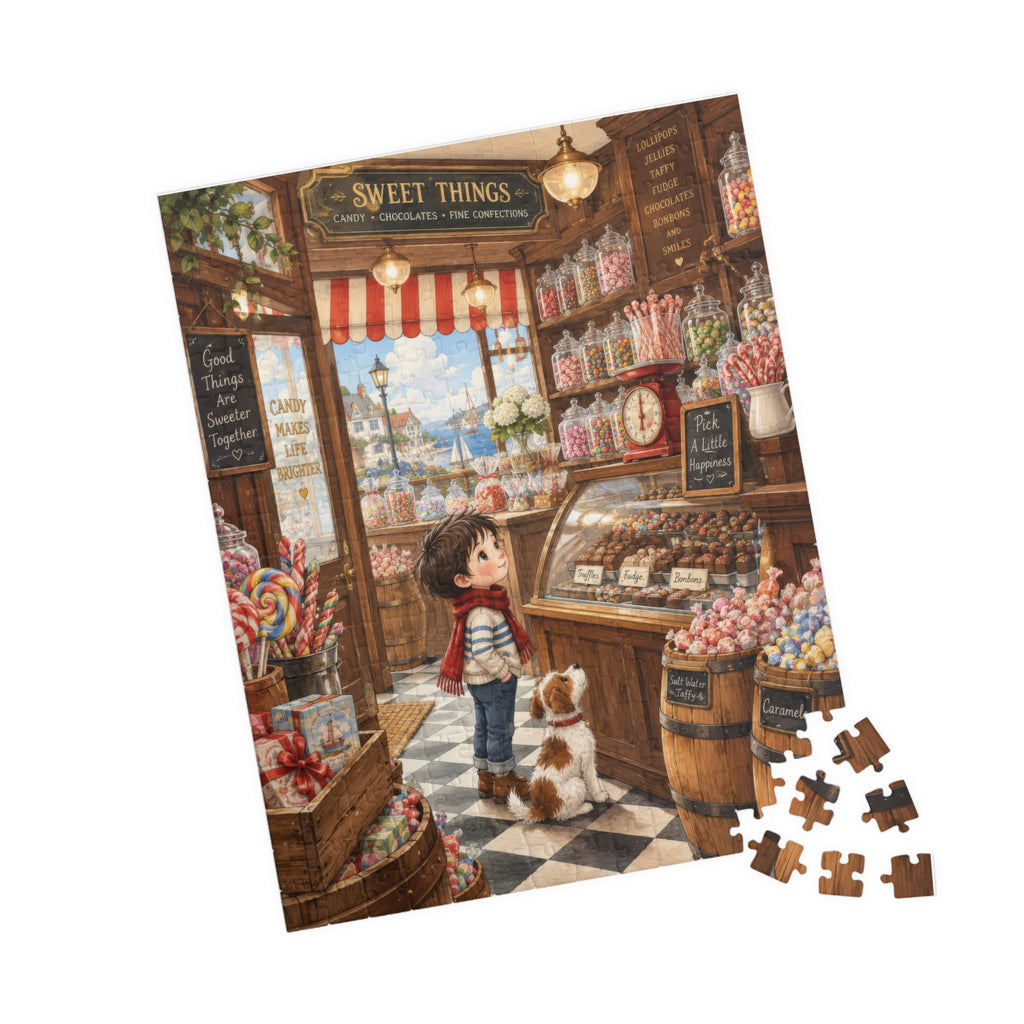 The Little Sweet Shop | Candy Store Jigsaw Puzzle for Kids Ages 6–9 | 252 Pieces