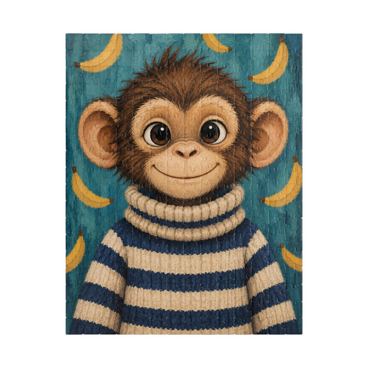 Monkey in a Striped Sweater Kids Puzzle | The Cozy Critter Club | 252 Pieces