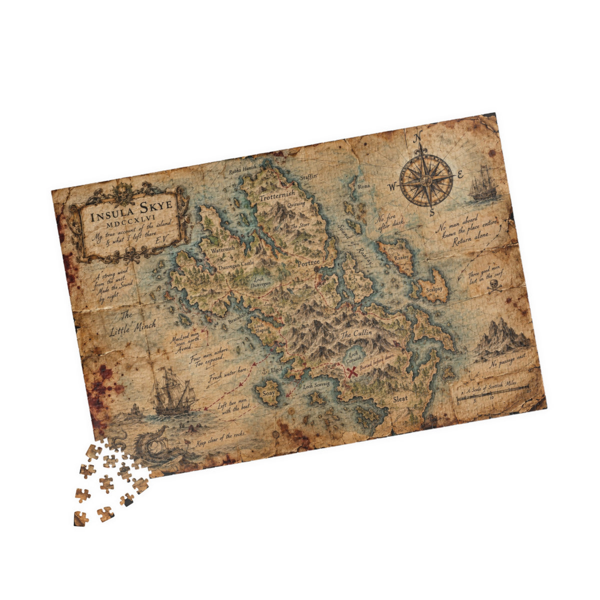 Insula Skye | Vintage Treasure Map Jigsaw Puzzle