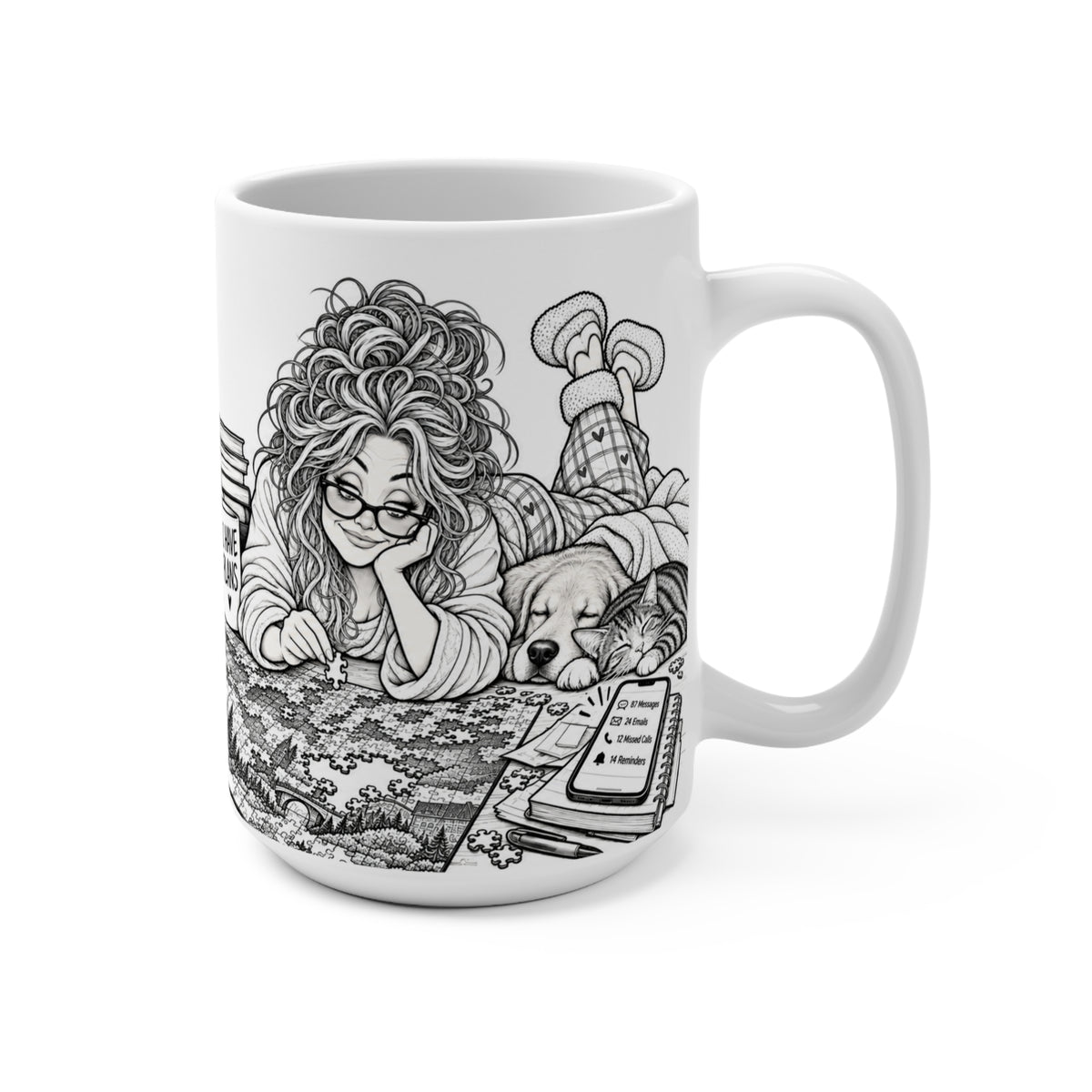 I Have Plans Mug – Funny Jigsaw Puzzle Lover Coffee Mug, 15 oz