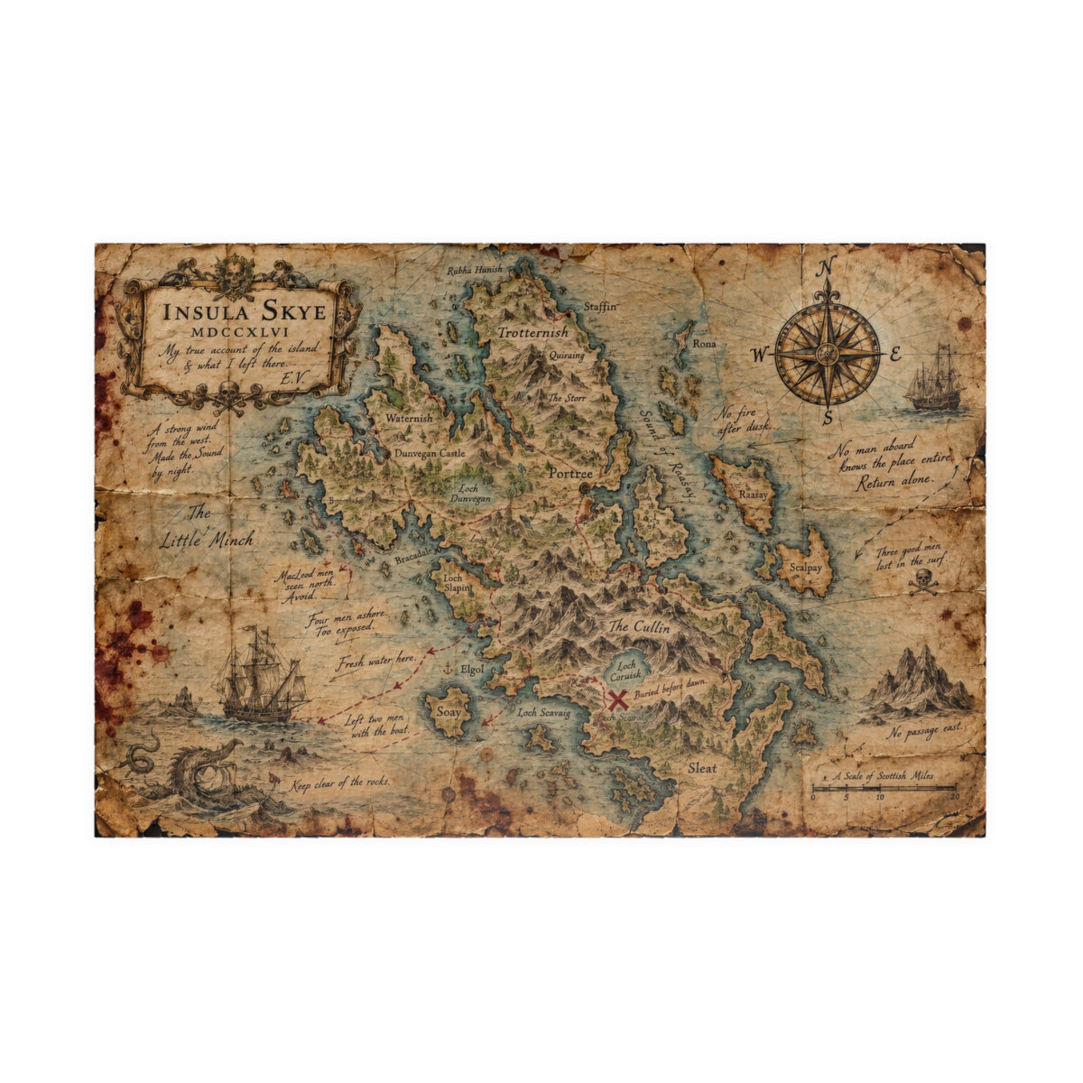 Insula Skye | Vintage Treasure Map Jigsaw Puzzle