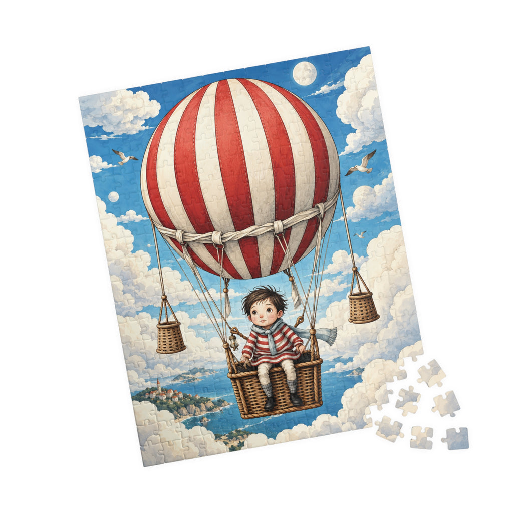 Hot Air Balloon Kids Puzzle — Vintage-Style 110/252-Piece Jigsaw