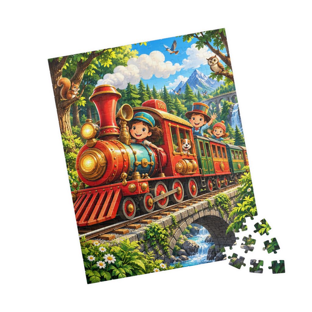 Scenic Vintage Train Kids Puzzle — 110 or 252-Piece Jigsaw