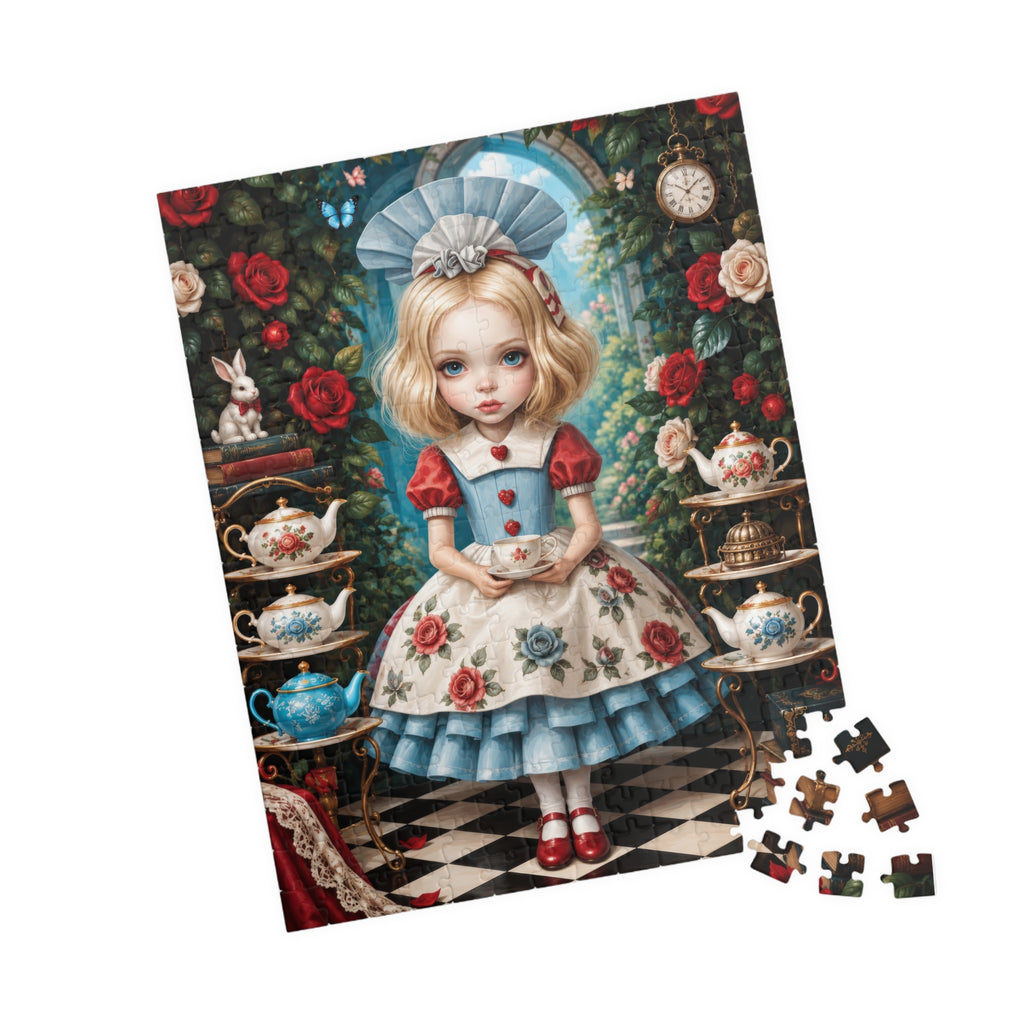 Alice's Enchanted Tea Party Puzzle | Whimsical Wonderland Jigsaw | 252 Pieces