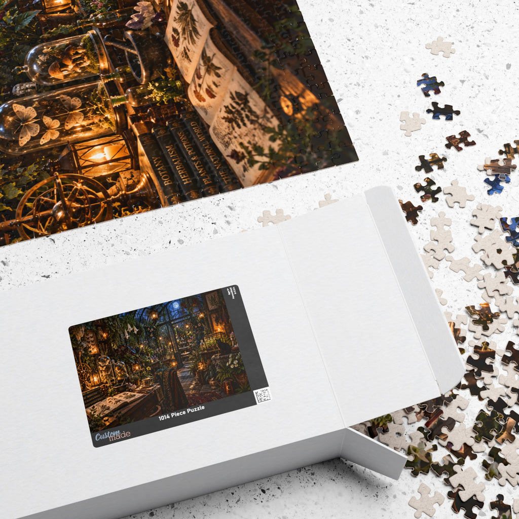 Cozy Moonlit Greenhouse Puzzle — 1014-Piece Vintage Botanical Jigsaw