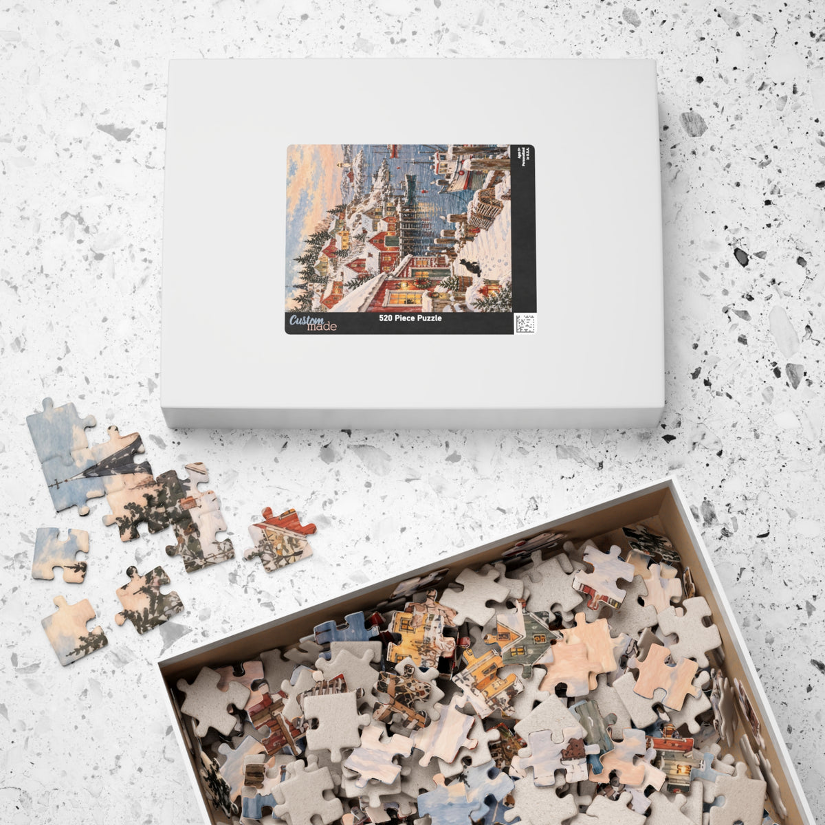 Winter Harbor Village Jigsaw Puzzle | 520 Pieces