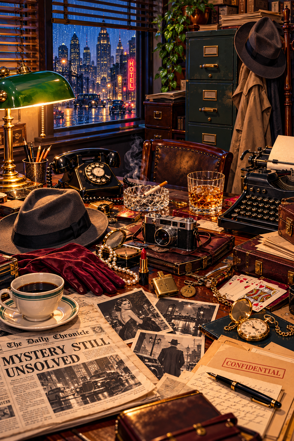 The Detective’s Desk: 1940s Noir Mystery 1,014-Piece Jigsaw Puzzle