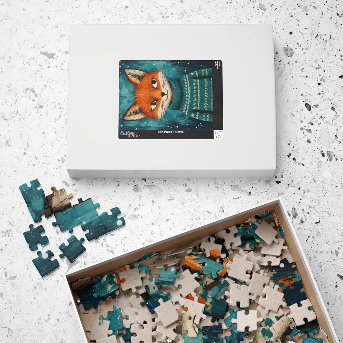 Fox in a Cozy Sweater Kids Puzzle | The Cozy Critter Club | 252 Pieces