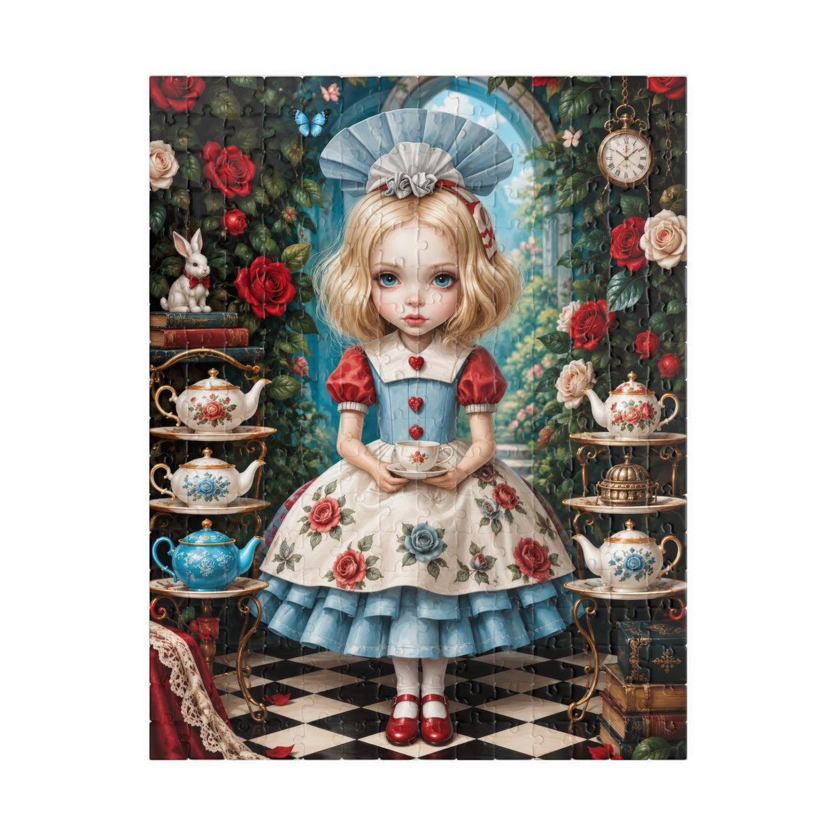Alice's Enchanted Tea Party Puzzle | Whimsical Wonderland Jigsaw | 252 Pieces