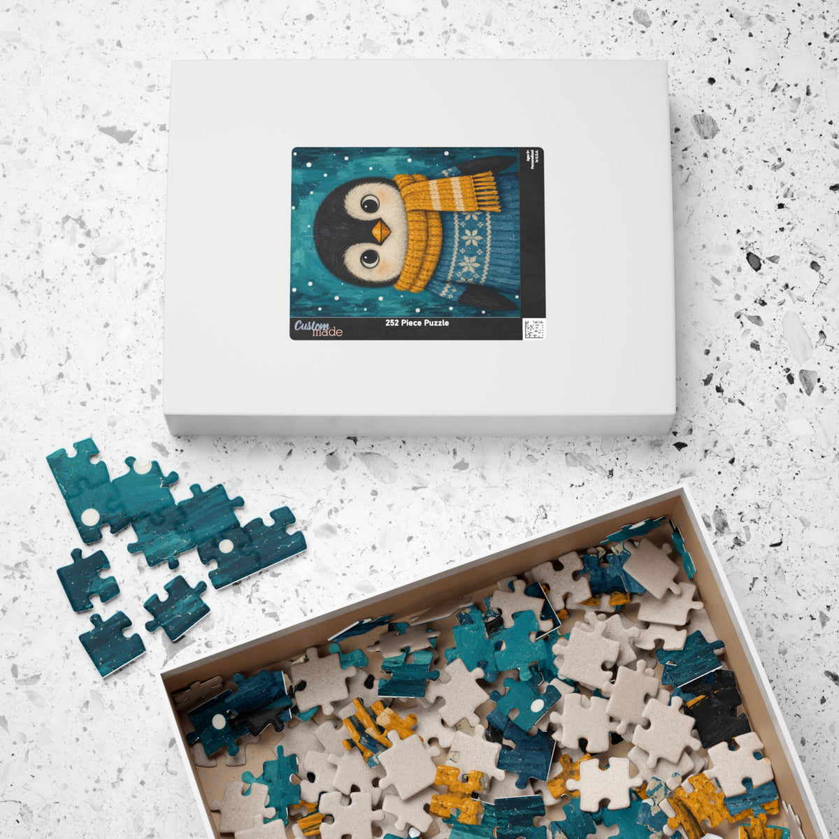 Penguin in a Cozy Sweater Kids Puzzle | The Cozy Critter Club | 252 Pieces