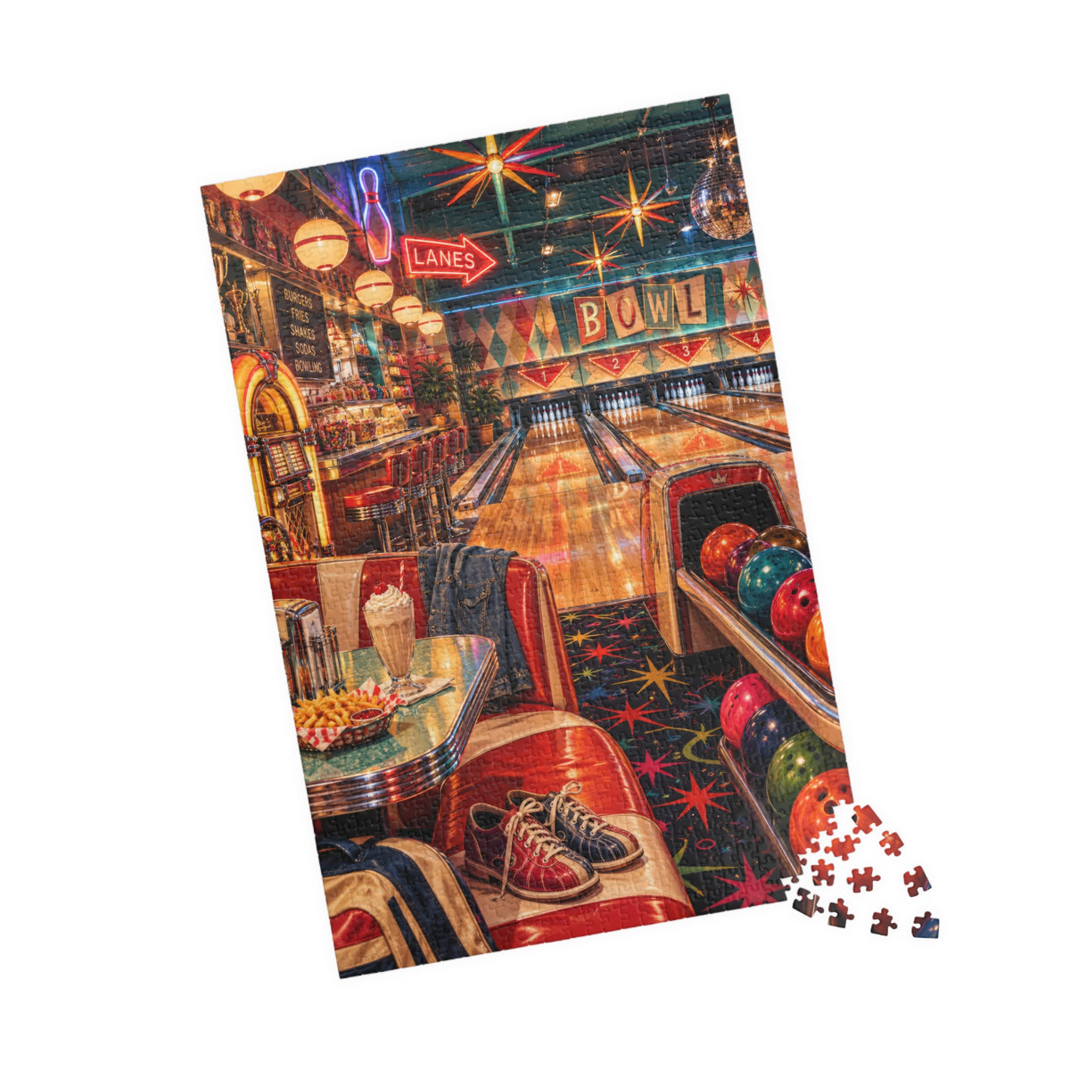Friday Night at the Lanes | Retro Bowling Alley 1014-Piece Jigsaw Puzzle