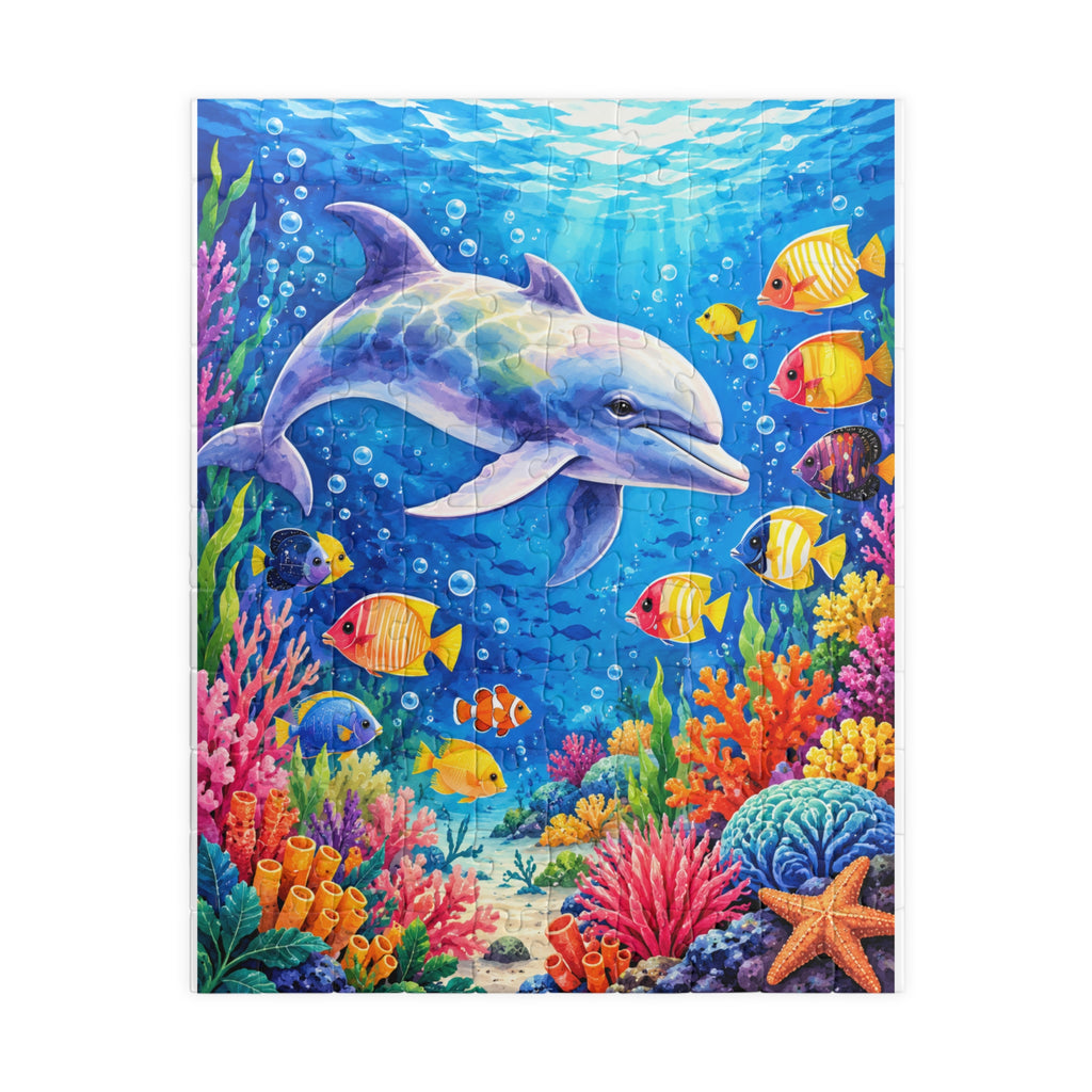 Dolphin Reef Jigsaw Puzzle — Colorful Underwater Sea Life Puzzle (110/252 pcs)