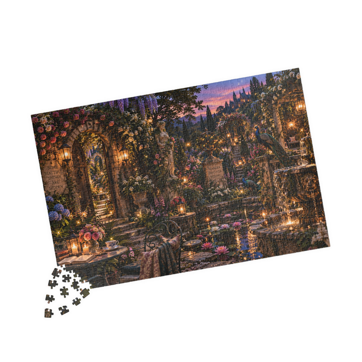 Romantic Courtyard Evening Jigsaw Puzzle — 1014pc Scenic Puzzle