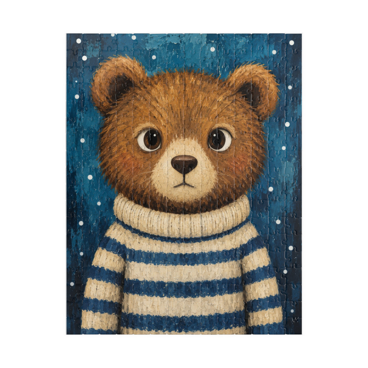 Bear Cub in a Striped Sweater Kids Puzzle | The Cozy Critter Club | 252 Pieces
