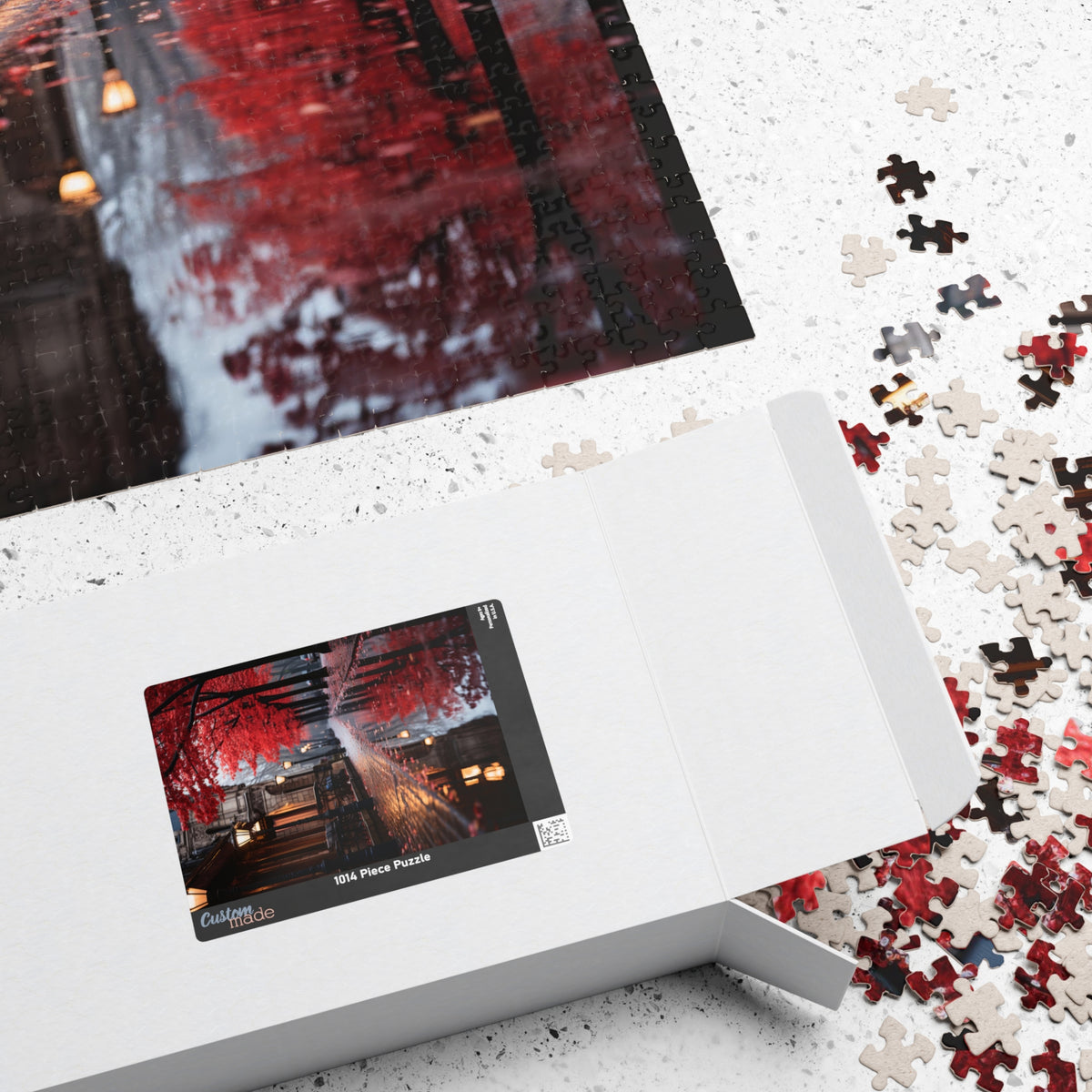 Autumn Rainfall Street Puzzle — 1014-Piece Scenic Jigsaw