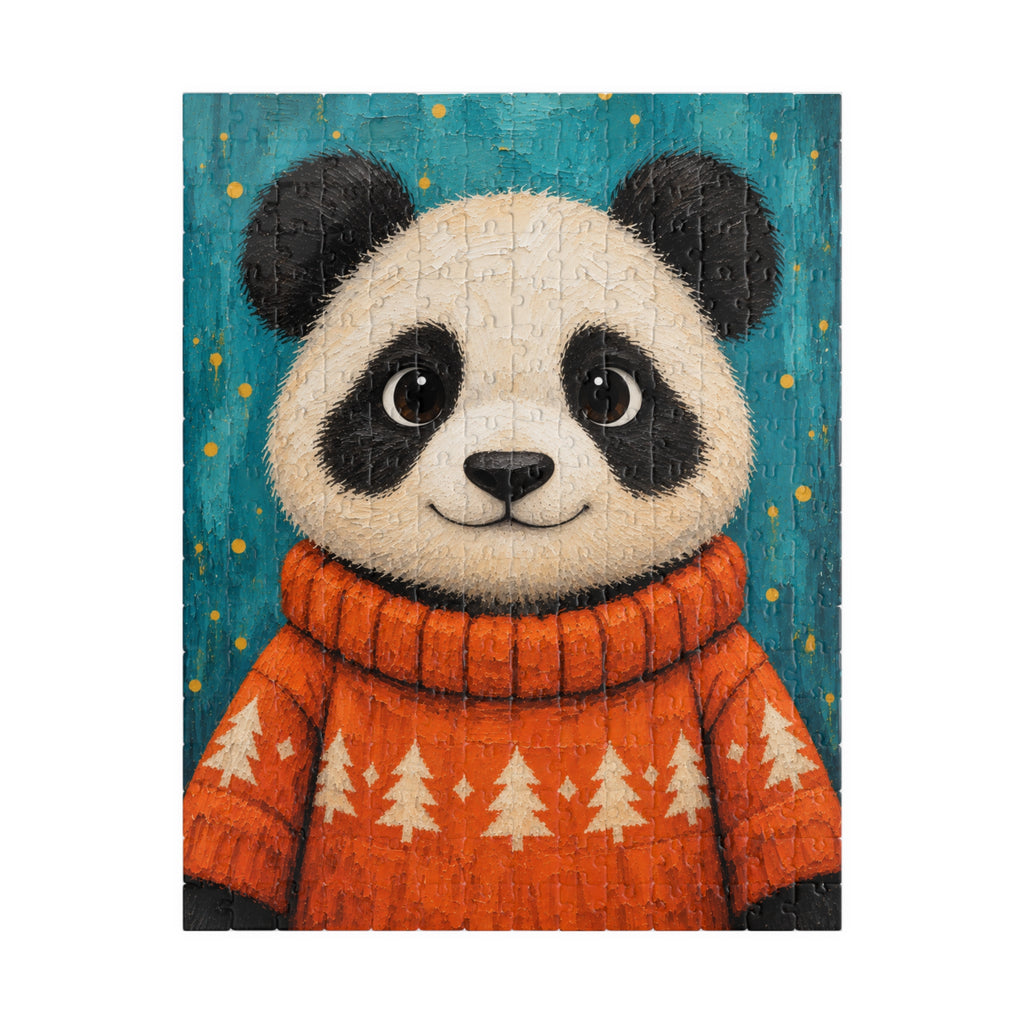 Panda in an Orange Sweater Kids Puzzle | The Cozy Critter Club | 252 Pieces