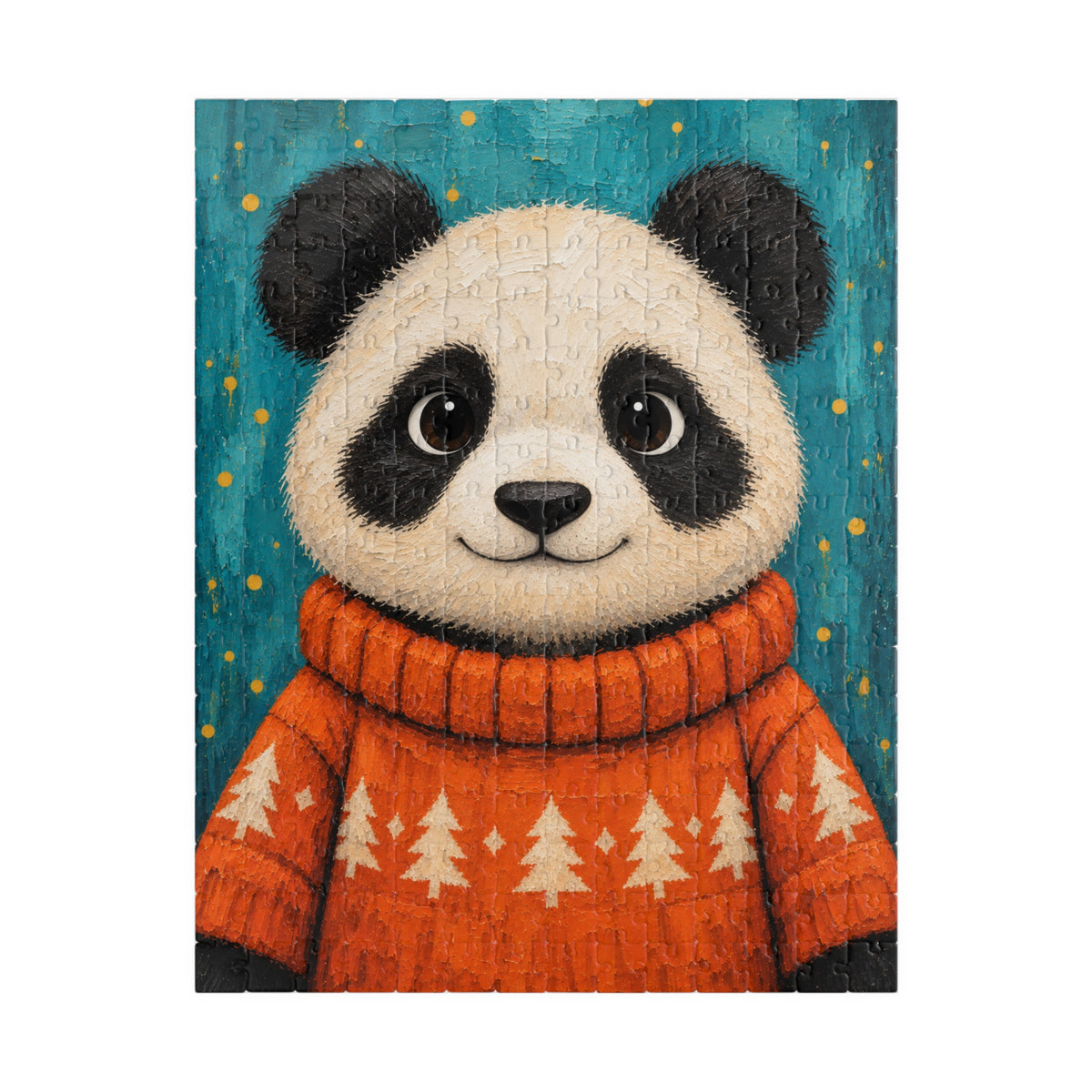 Panda in an Orange Sweater Kids Puzzle | The Cozy Critter Club | 252 Pieces